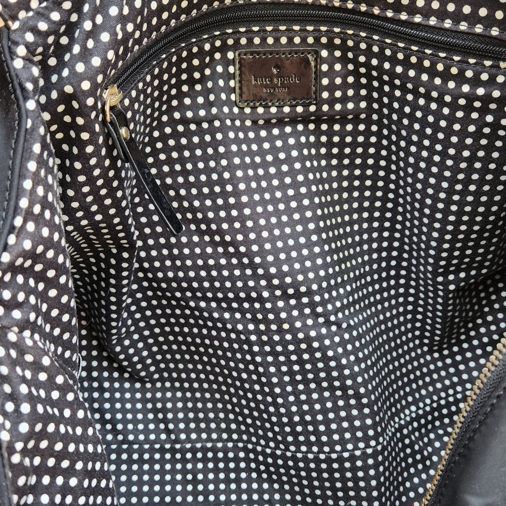 Kate Spade Stevie Classic Nylon Tote Black w/ Patent Leather Trim - Picture 10 of 12